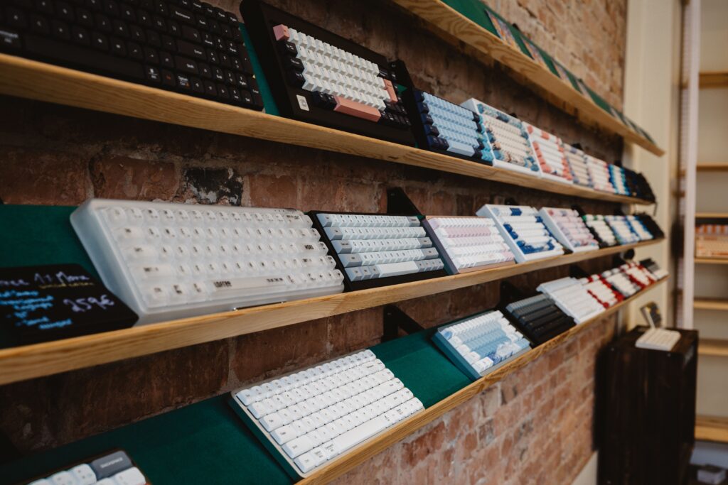 tenkeyless mechanical keyboard on a desk